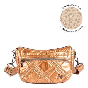 Brand New Lug Dash Crossbody Bag in Metallic Chai Latte